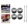 4Pcs/Set 1/64 Diecast Model Car Alloy Rubber Wheel & Tire Set Accessory Replacement Spare Parts