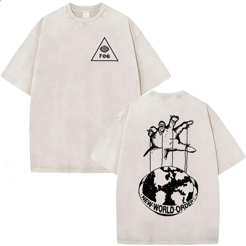Forward Observations Group T-shirt Lavata Vintage Scheletro Uomo Gotico Oversize Girocollo Manica Corta T-shirt Y2k Streetwear