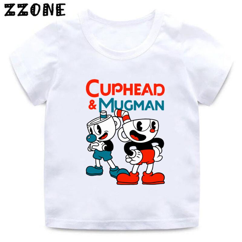Hot Selling 'Cuphead' Cartoon Print Funny Children's T-Shirt Summer Short Sleeve Casual Top ...