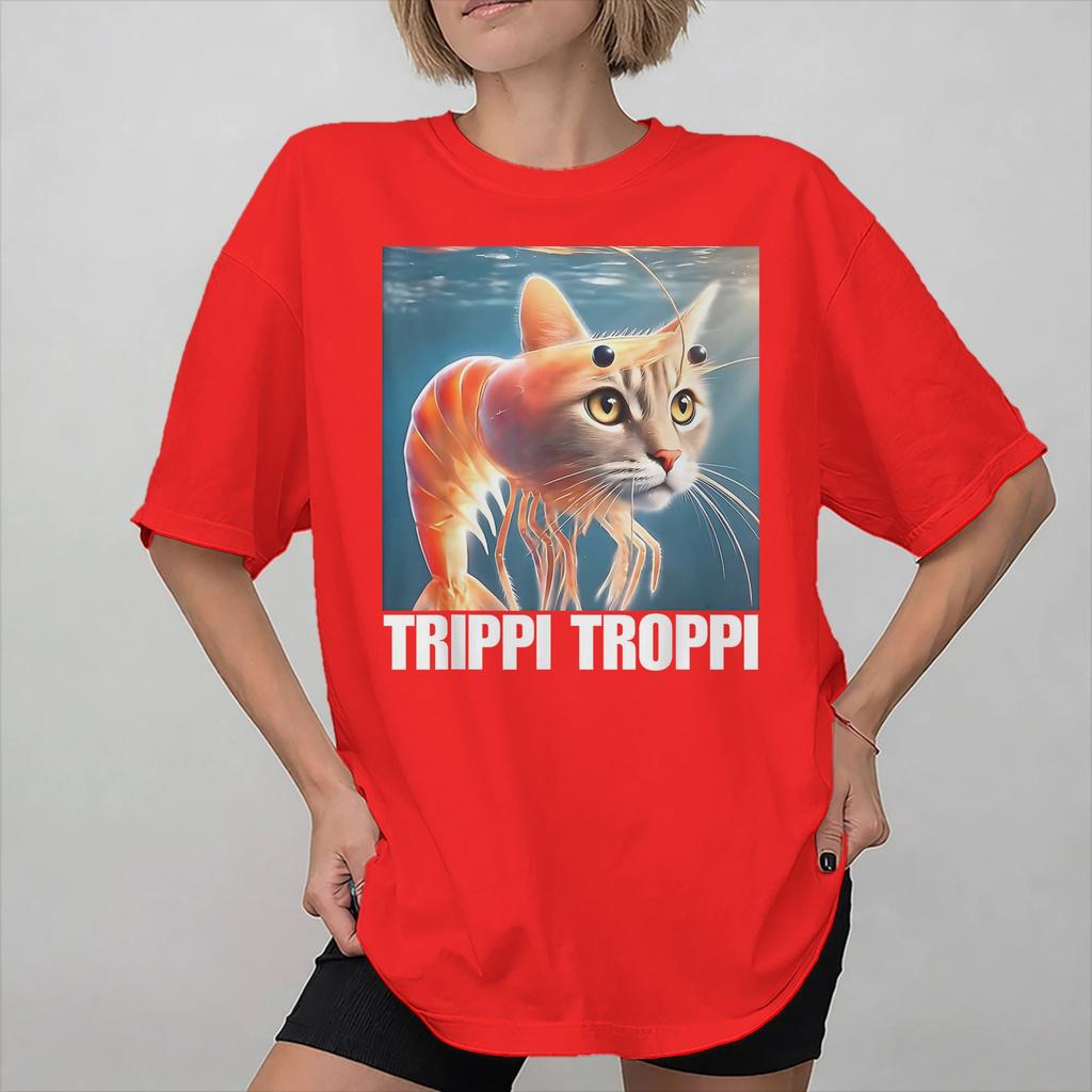 Trippi Troppi Cat Shrimp Outfit Unisex Wounisex T Shirt Cotton Tee Fashion Tshirt Clothes