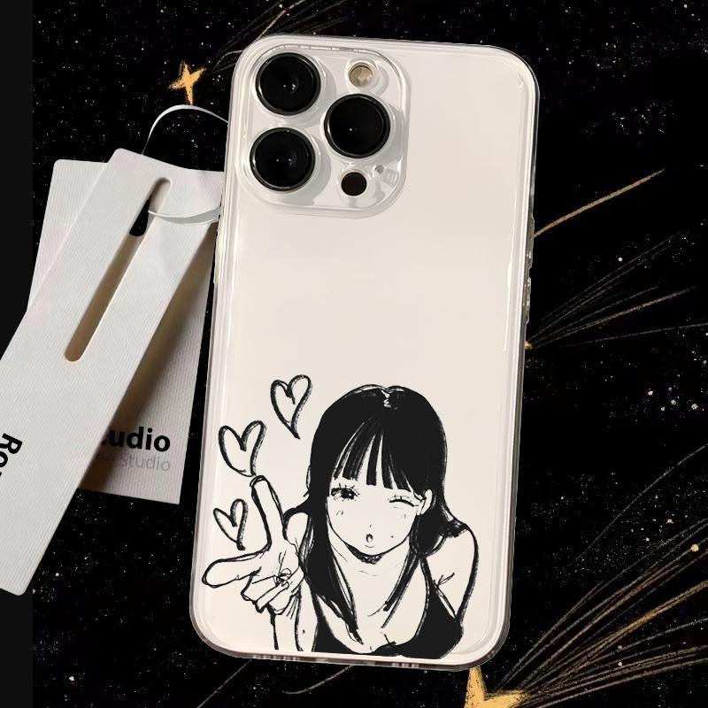 

Hot girl japan anime fashion pattern Phone Case Transparent Phone Case For iPhone 16 15 14 13 12 11 Pro Max XR Plus iPhone 14 Pro