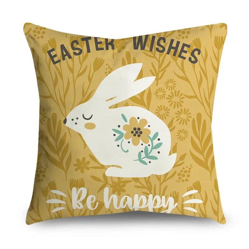 Dekorativer Kissenbezug mit Ostermotiv, fröhlicher Osterhase, Überwurf-Kissenbezug für Wohnzimmer, Sofa, Schlafzimmer, Heimdekoration