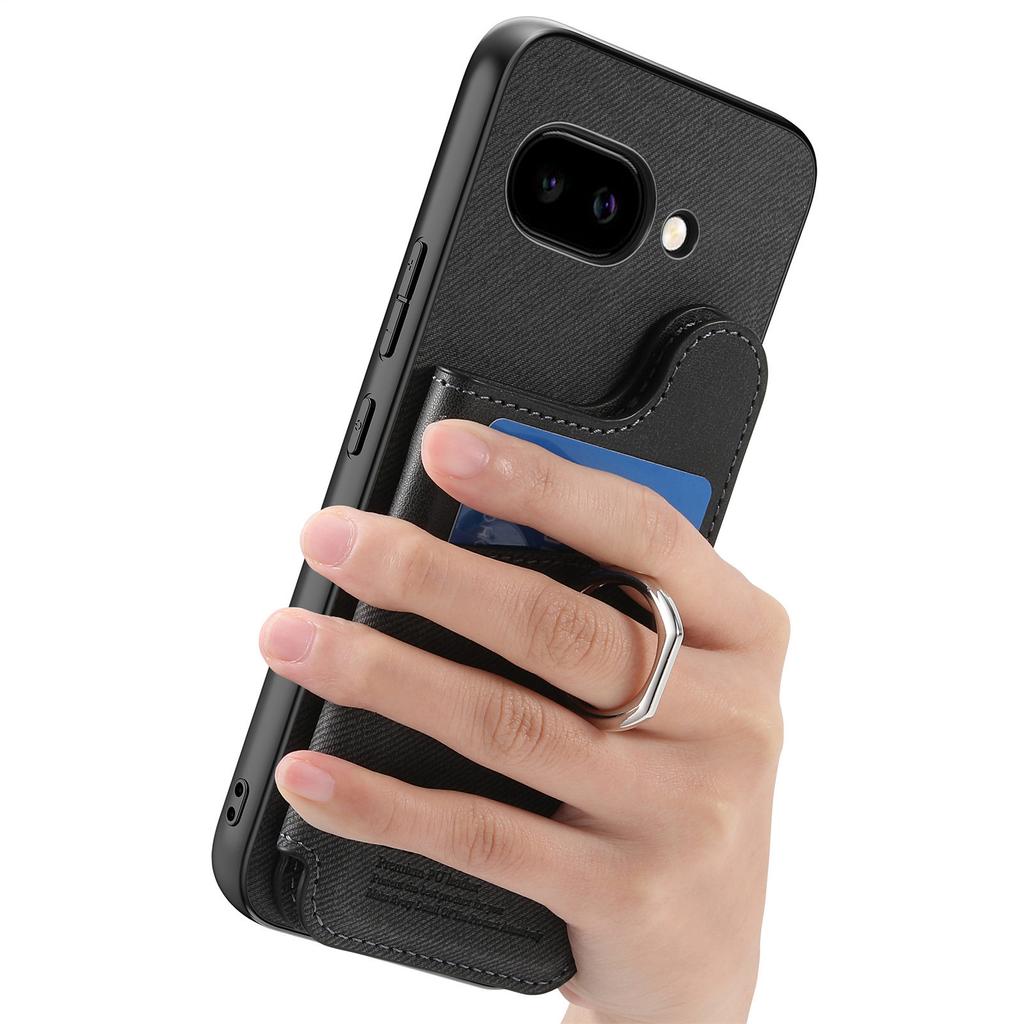 Etui do Google Pixel 9a z uchwytem na karty i podstawką Skóra + TPU + PC Pokrowiec na telefon