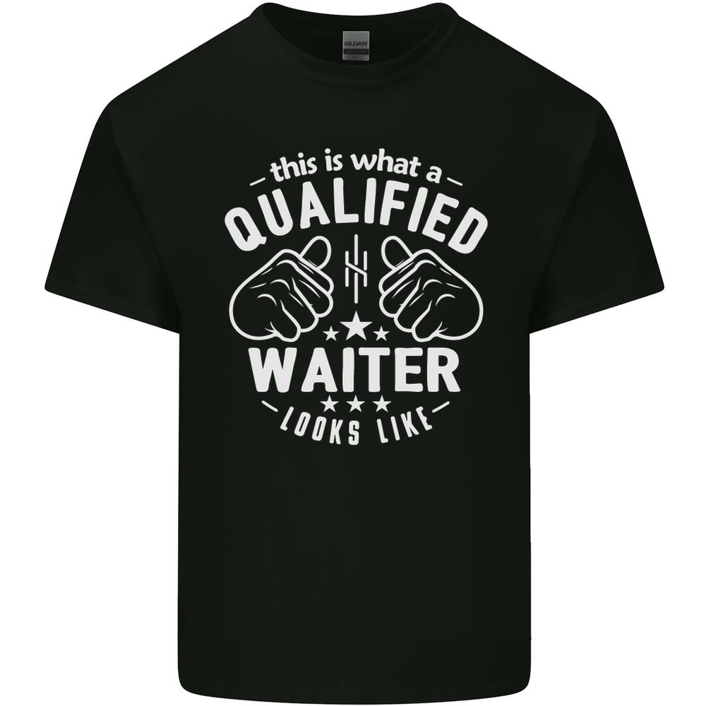 This Is What a Qualified Waiter Looks Like Mens Light Cotton T-Shirt