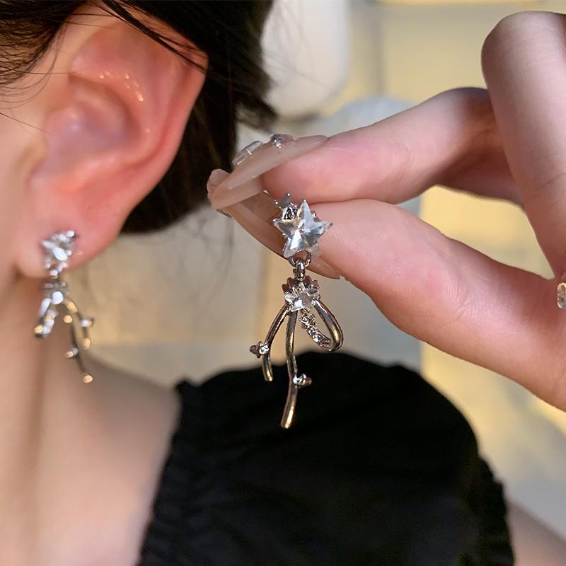 Elegant Long Tassel Bow Earrings for Women - S925 Silver Needle Versatile Design