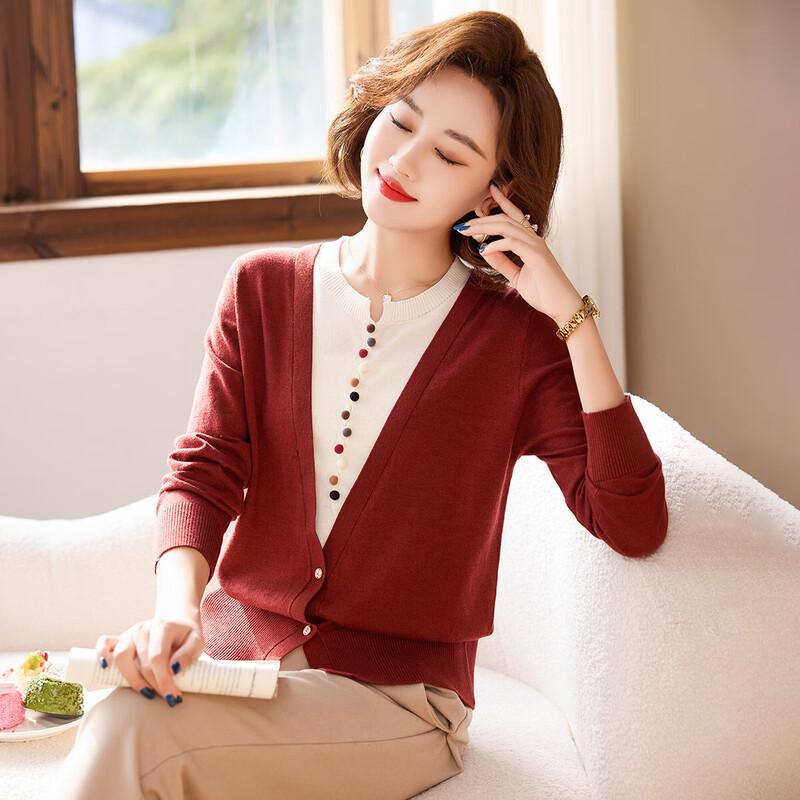 

Women s Fashion Knitted Fake Two-Piece Top 3XL