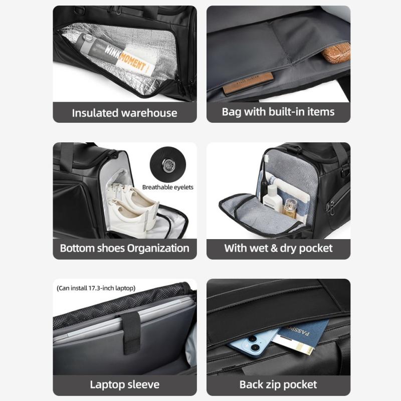 Multi-functional Large Capacity Travel Bag Waterproof Oxford Business Trip Luggage Bag Dry-wet Separation Fitness Bag Can Shoulders Handheld Crossbody