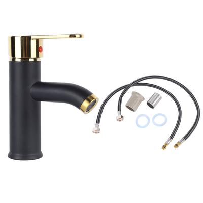 Bathroom Sink Faucet Single Hole Single Handle Hot Cold Bathroom Faucet Stainless Steel Basin Mixer