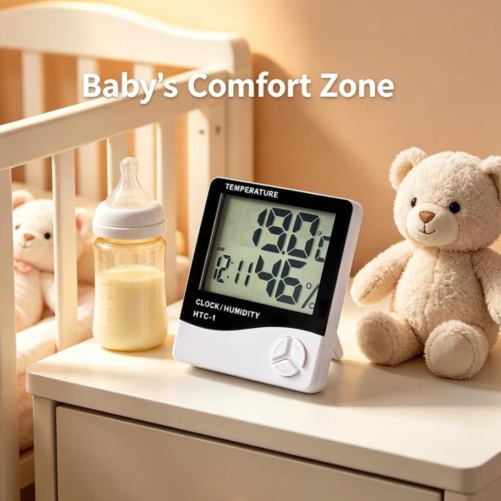 LCD Display Digital Temperature Humidity Meter 3 Button Control Home Weather Station Home Use