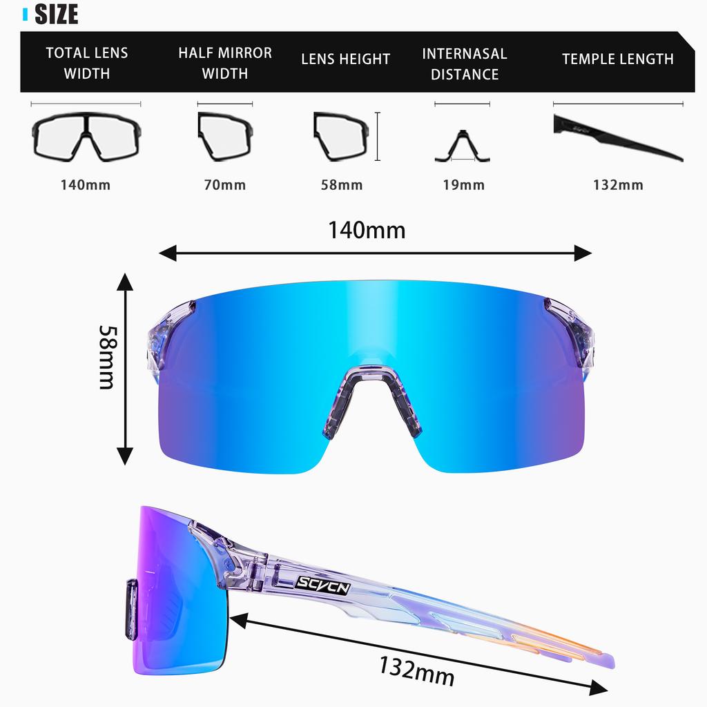 Scvcn-Cycling Sunglasses MTB Photochromic Sports Cycling Glasses Goggles Bicycle Mountain Bike Glasses Men's Women Cycle Eyewear