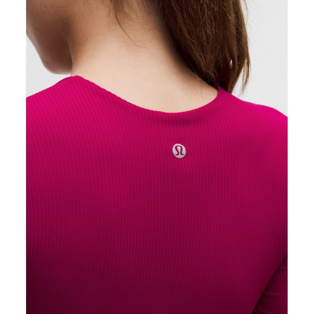 Lululemon All It Takes RiBBeD Nulu V Neck Long sleeVe Shirt  B D Cups Berry rumBle