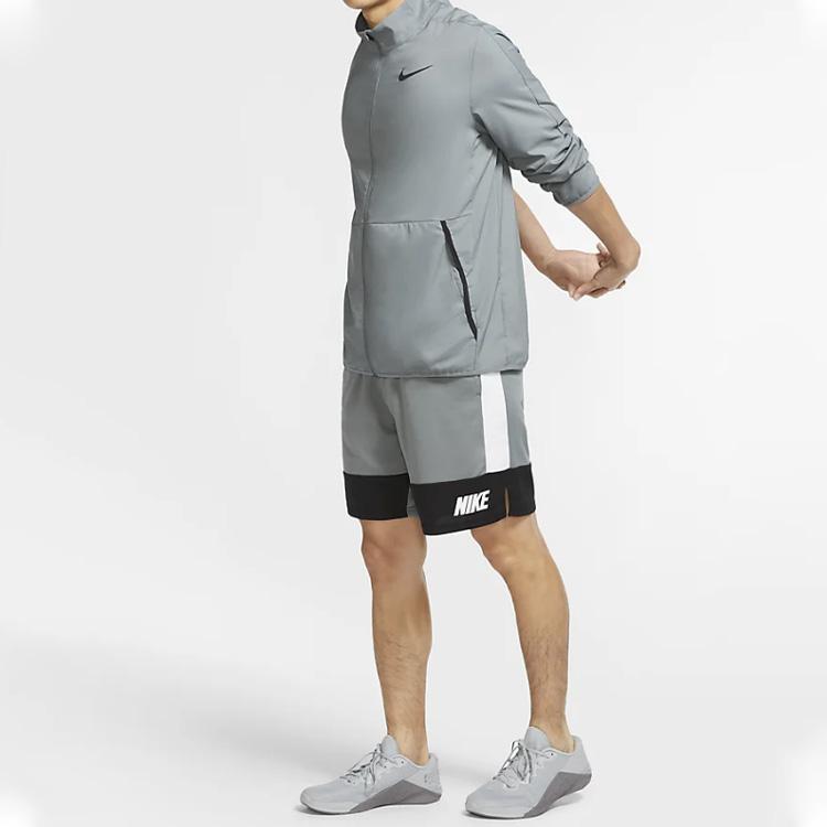 Nike Dri-FIT Team Woven Smoke Grey Black Men's Training Jacket CU4954-084