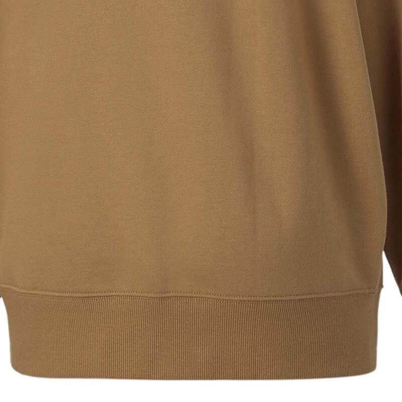 Puma Logo Print Fleece Warm Crew Neck Pullover Long Sleeve Sweatshirt Women sweatshirt Khaki 537565-74