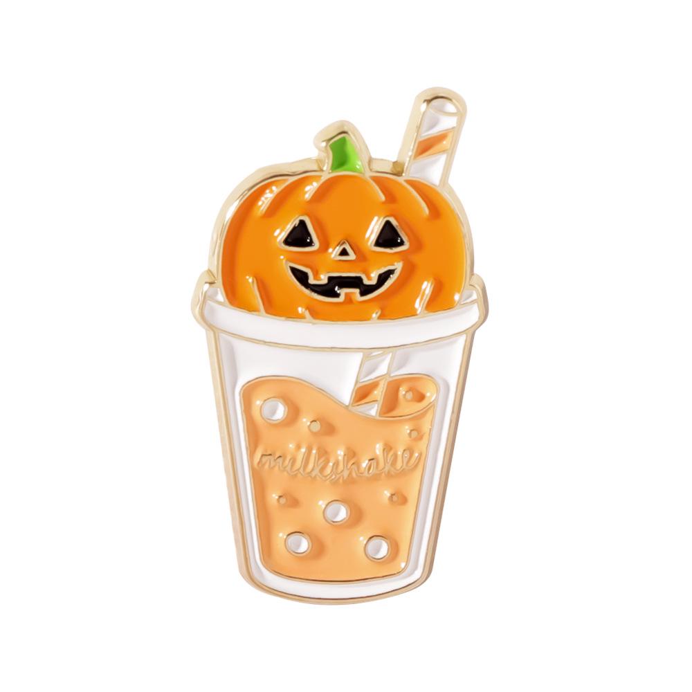 European & American Cross-border Halloween Brooch: Cute Ghost, Pumpkin, Pizza Alloy Badge for Clothing Accessories