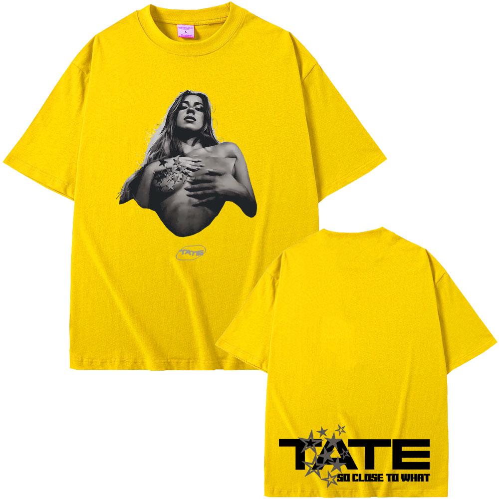 Tate McRae So Close To What Miss Possessive 2025 T-shirts Men Women Fashion Vintage Oversized Short Sleeve 100% Cotton T Shirts