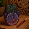 Soapstone Incense Burner Hamsa Lotus Design