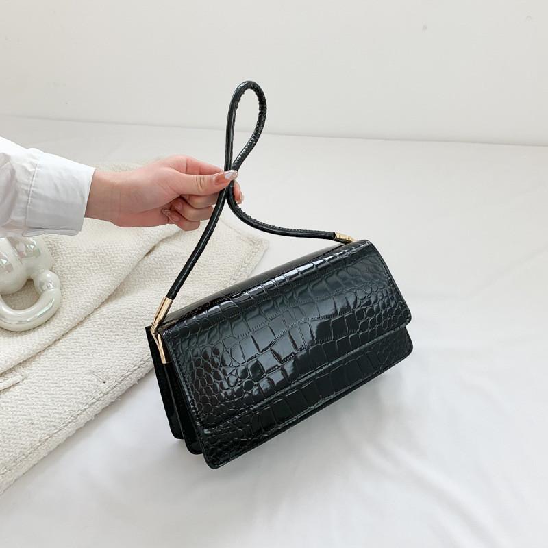 Trendy Retro Underarm Small Square Bag With Stylish Design For Everyday Outfits чёрный