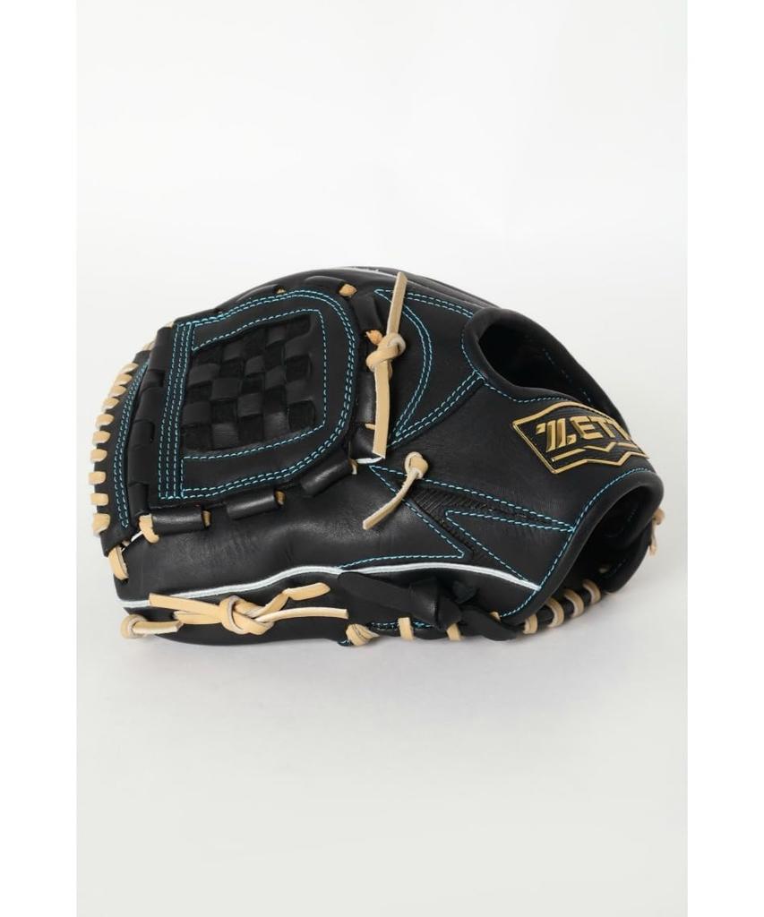 ZETT Youth Softball Glove Zero One Stage B BJGB71530F (Glove) Pitcher/Infielder, Black/Pastel (1932), Size L,