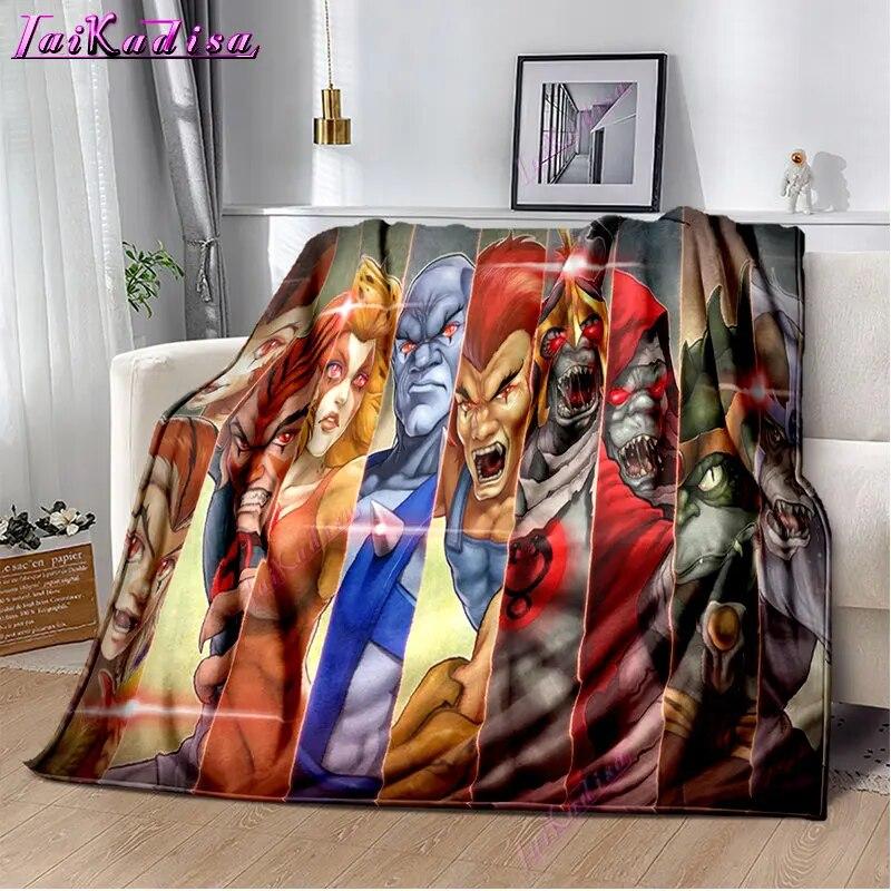 Thundercats Throw Blanket Cartoon Soft Cover Lightweight Warm Cartoon Blankets for Kidsroom Bedroom