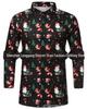 2022 European & American Men's Santa Claus Print Long Sleeve Casual Shirt - 18 Colors