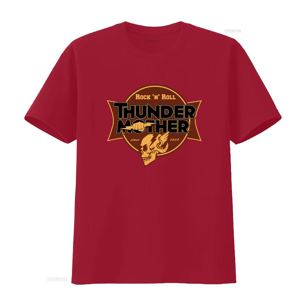 Thundermother Band Rock n Roll T Shirt Black All Sizes S 5XL with Bold Skull Lightning Design vintage Washed Comfortable
