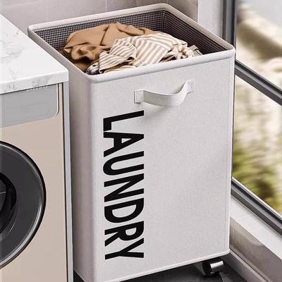 Foldable Laundry Hamper with Wheels Large Capacity Bathroom Dirty Clothes Basket Rolling Storage Cart Laundry Organizer Bin