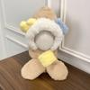 2-In-1 Hat Scarf Set Thick Fluffy Windproof Warm Integrated Hat And Scarf Cartoon Ear Hooded Scarf For Kids For Boys Girls