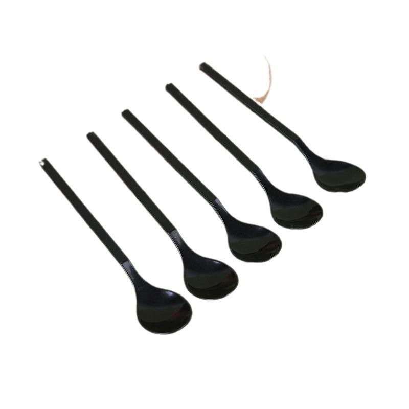 Disposable Long Handle Plastic Spoon for Fruit Salad, Cake, Ice Cream, and Yogurt - 13 Cm