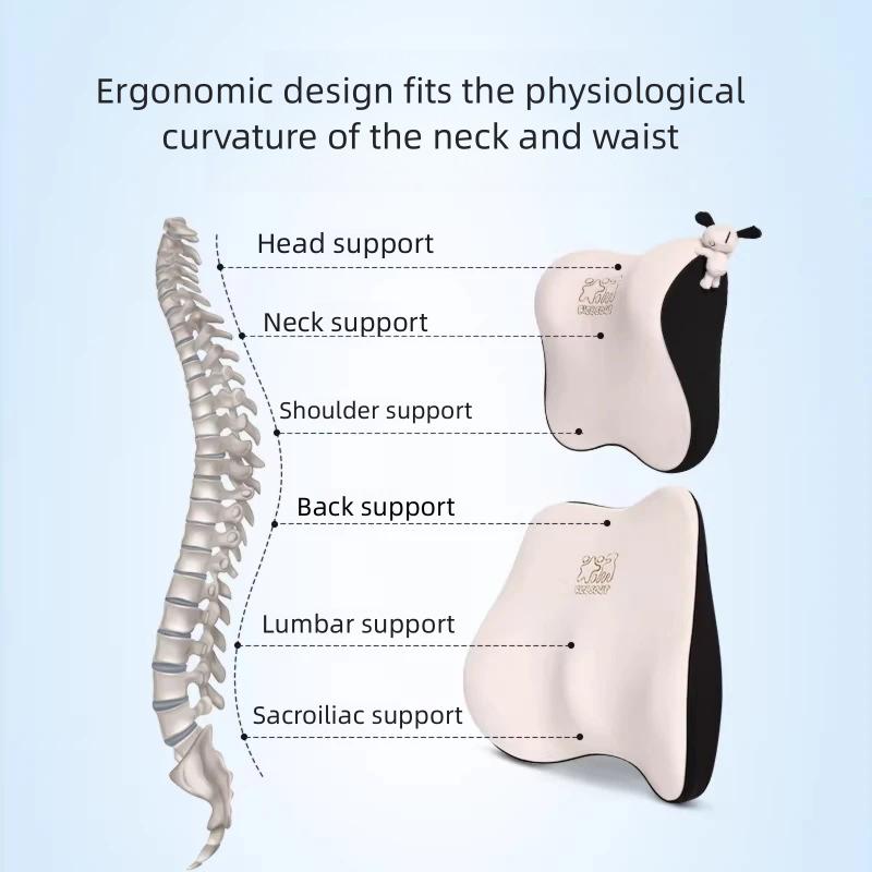 Icaroom headrest lumbar support seat next pillow universal car headrest lumbar pad lumbar support cushion for all seasons