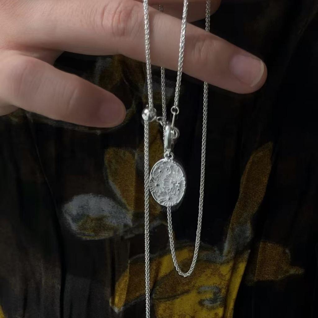 925 Silver Heart Pendant Necklace Adjustable Choker Elegant Love Jewelry Gift for Women Girls