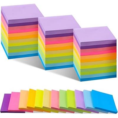 Pachet de 12 600 de coli Note adezive Bloc-note luminoase Bloc-note adezive Bloc-note auto lipite Bloc-note pentru birou, acasă, școală, consumabile de cărți goale 50 de coli/bloc