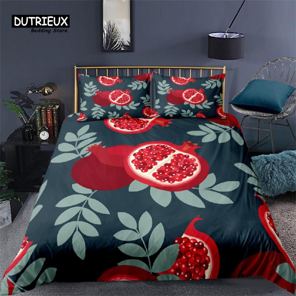 

Comforter Summer Fruits Pomegranate Orange Lemon Pattern 3D Print Bedding Set For Kids Boys Girls Teens Decor Comforter (quilt)-EU Single(135*200cm)3pcs