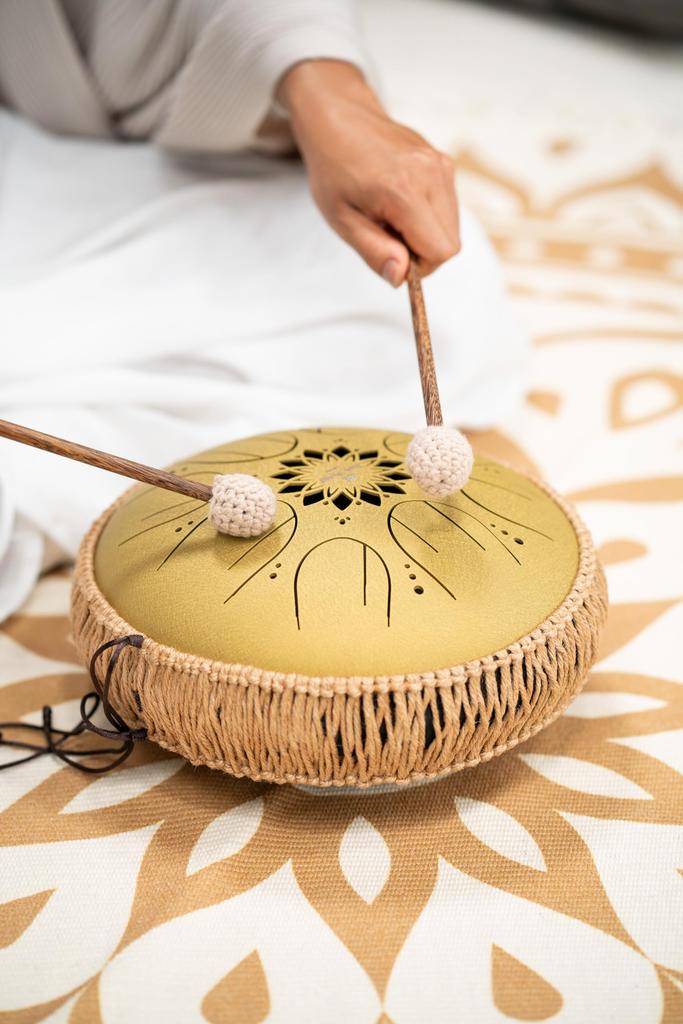 MEINL Sonic Energy Collection Medium Octave Steel Tongue C Gold Japanese Drum, Major, 10-inch, (MOSTD3G) [Storage Bag/Mallets Included] [Genuine