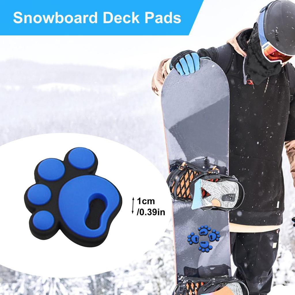 Snowboard Stomp Pad Self Adhesive High Grip Traction Mat Footprint Shape for Ski Board Control Skis Snowboarding