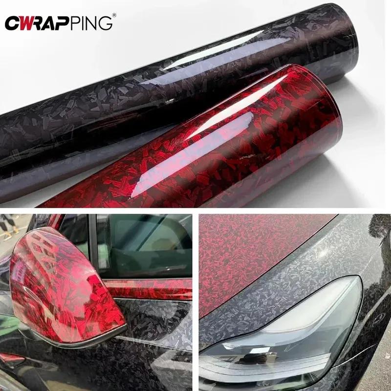 Car Stickers Flower Carbon Fiber Black Sticker DIY Film Vinyl Wrap Forged Carbon Fiber Film Vinyl Wrap Film Car Accessories