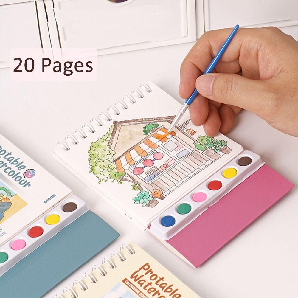House Watercolor Painting Set DIY Painting Book Cartoon Painting Sketch Book  Toddler