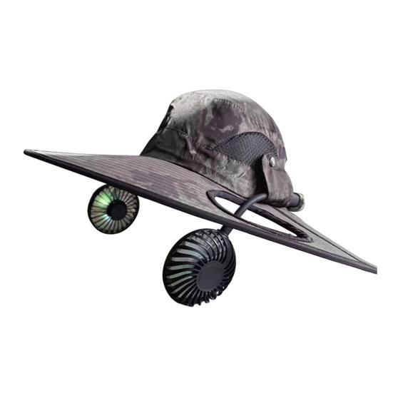 

Bucket Hat Dual Fan 2-in-1 Cooling Cap with USB Rechargeable Detachable Fans Glow-in-the-Dark Blades Adjustable Speed Wide Brim Sun Hat