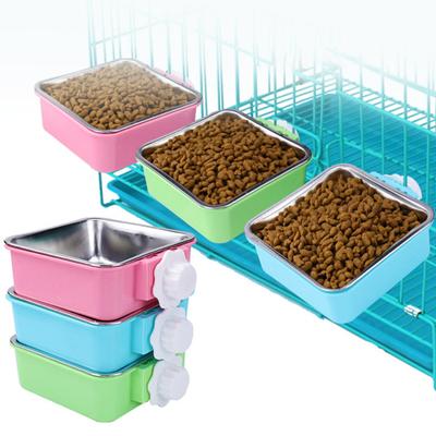 Bol suspendu antidérapant pour chien chat Fixation cage Mangeoire eau potable Fournitures pour animaux de compagnie