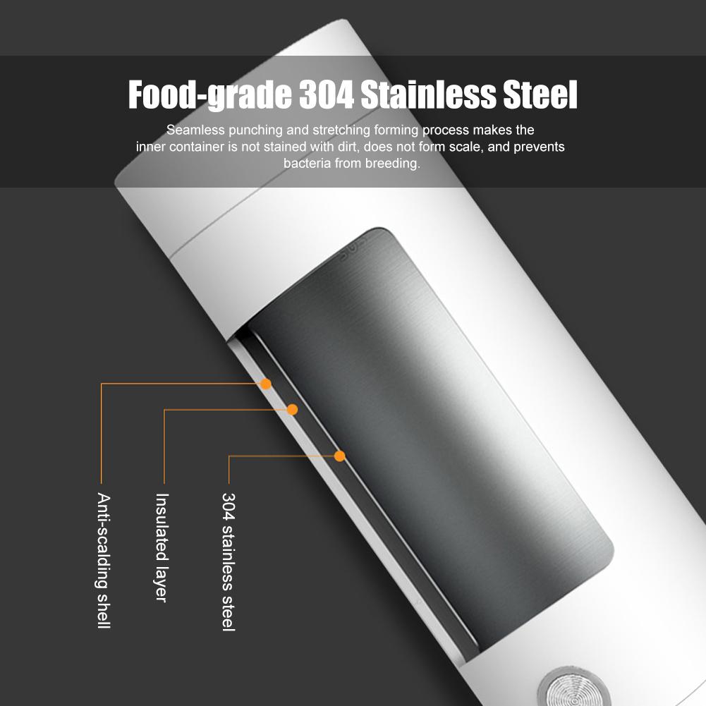 400ML Tragbarer Elektrischer Wasserkocher Tasse 220V Edelstahl Vakuumisolierte Tasse Zuhause Reisen Kochende Wasser Tasse Intelligente Heiztasse