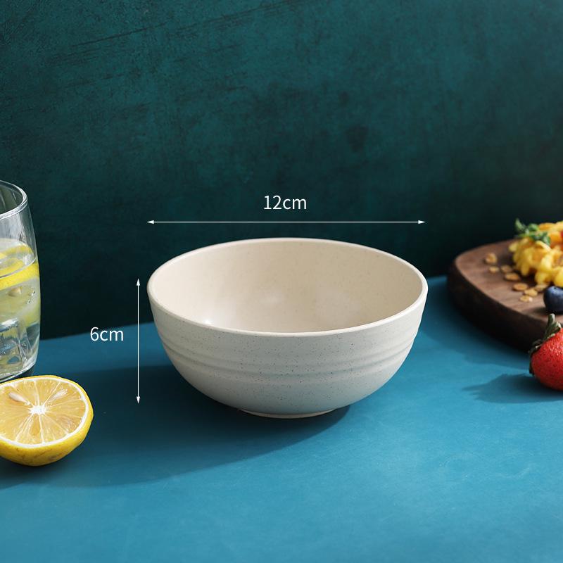 6-Inch Wheat Straw Anti-Fall Bowl Set - Creative and Durable for Soup and Noodles