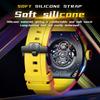 GELATU 6007 Skeleton Automatic Watches for Men Fashion Silicone Strap Hollow Waterproof Luminous Men's Mechanical Wristwatches