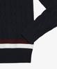 BROOKS BROTHERS Cotton Tennis Cable V-Neck Sweater (Navy) (31687304)