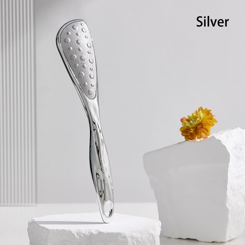 

Средство для удаления мозолей на ногах Водонепроницаемый скребок для ног из нержавеющей стали, скребок для ног, натирающая доска, многоразовый буфер для ног с противоскользящим покрытием серебряный