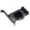 Chi a Mining Riser 10 Port PCIE SATA Card PCI Express SATA Controller PCIE To SATA 3 Expansion Card PCI E X1 SATA3 6Gbps ASM1166