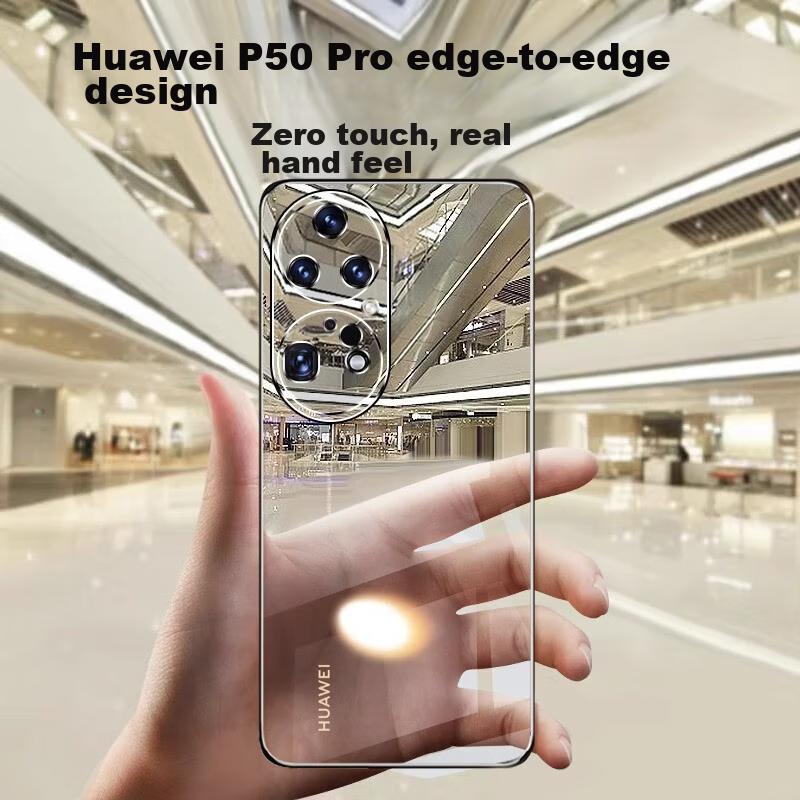Huawei P50 Pro Phone Case, Ultra-Thin Fully Transparent Borderless Hard, Shockproof Simple Design for Women And Men, Highly Transparent