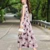 New Summer Floral Cotton-Silk Sleeveless Dress - Plus Size, Loose Fit, Slimming, Vacation Style Mom’s Long Dress