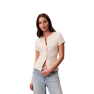 Elegant Casual Commuter Embroidered Ribbed Round Neck Short Sleeve T-Shirt Women Tops 47F253G