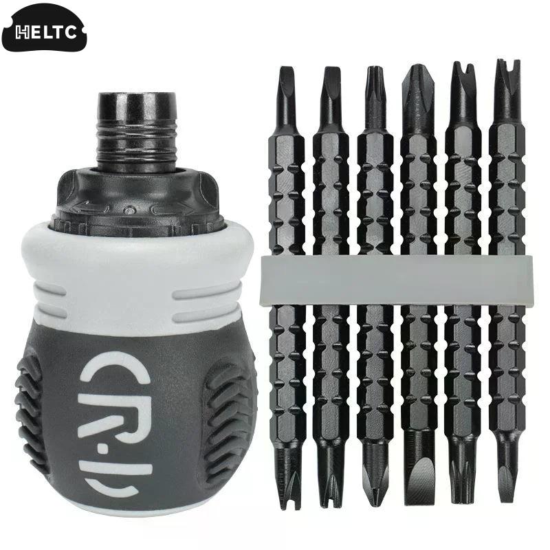 Ratchet Screwdriver Set Dual-Purpose Short Shaped Radish Head Screwdriver High Hardness Labor-Saving Screwdriver DIY Tools