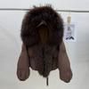 European Winter New Fox Big Fur Collar Hooded Down Jacket Women's Short Fashion Loose Thickened Warm Jacket