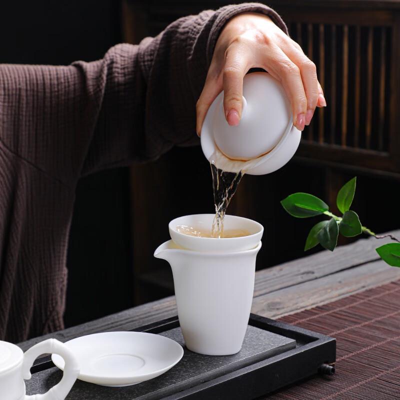 Tuopai TP062 11-Piece Mutton Fat Jade Porcelain Tea Set